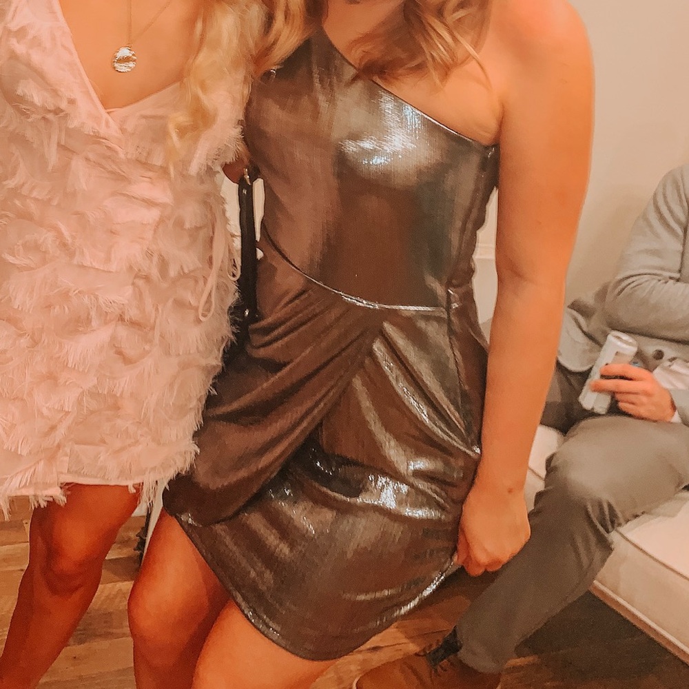 Dave & Johnny Metallic Dress